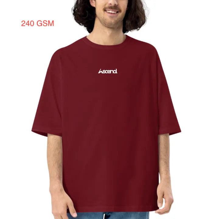 ASCEND Essential 240 GSM Oversized T-Shirt – Burgundy