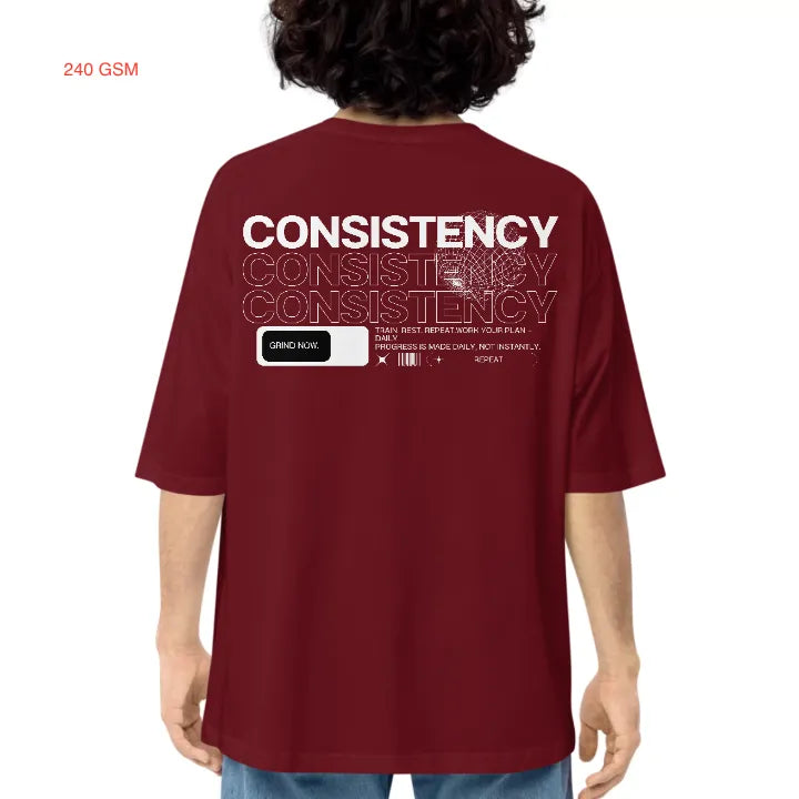 ASCEND Essential 240 GSM Oversized T-Shirt – Burgundy