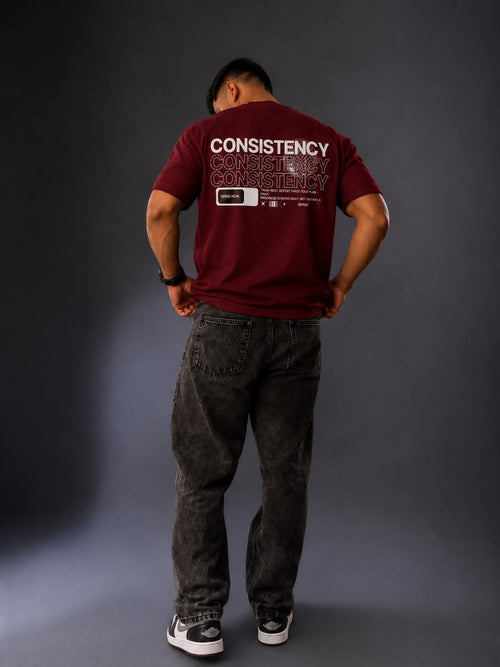 ASCEND Essential 240 GSM Oversized T-Shirt – Burgundy