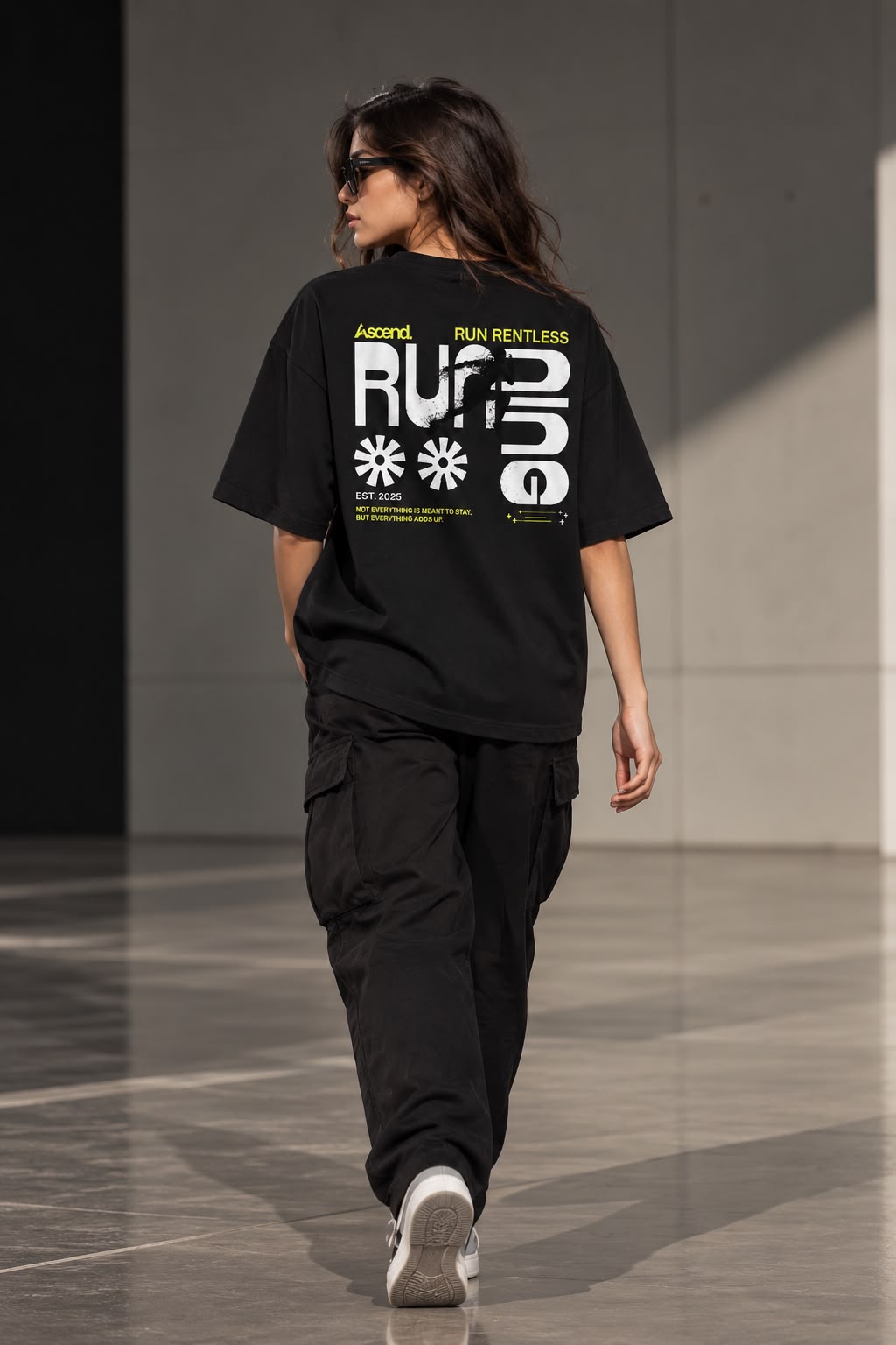 RUN - Oversized Unisex Graphic T-Shirt