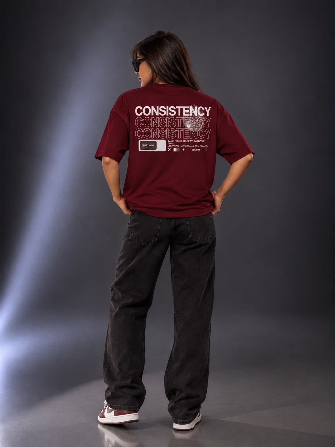 ASCEND Essential 240 GSM Oversized Unisex T-Shirt – Burgundy