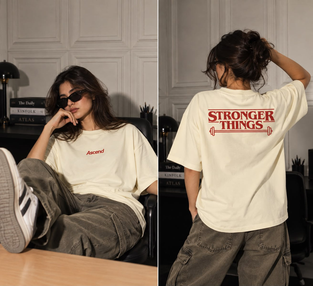 STRONGER THINGS Graphic Unisex Oversized T-shirt.